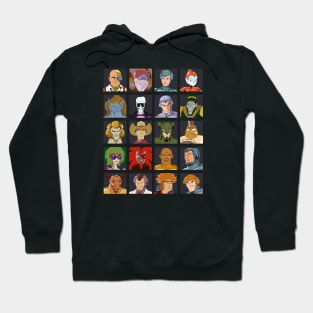 SilverHawks Characters. Quicksilver, Steelheart, Steelwill, Mon*Star, Hardware, Timestopper, Yes-Man, Smiley and many more! Hoodie